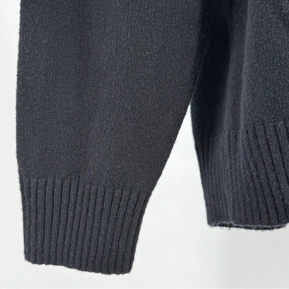 Lululemon Men’s Black Cotton Wool Blend Textured Knit Crewneck Sweater Size M